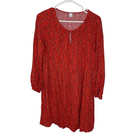 Old Navy Soft-Woven Keyhole Swing Dress size small Long Sleeve Oversized - Picture 1 of 5